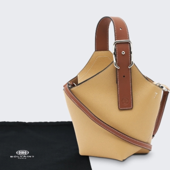 Bolvaint Handbags - Bolvaint Shoulder Bag Leather Small Bucket Bag Pocket Purse Yellow Terracotta